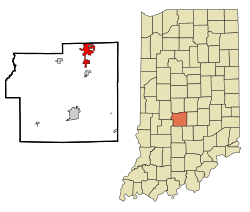 Morgan County Indiana Incorporated and Unincorporated areas Mooresville Highlighted